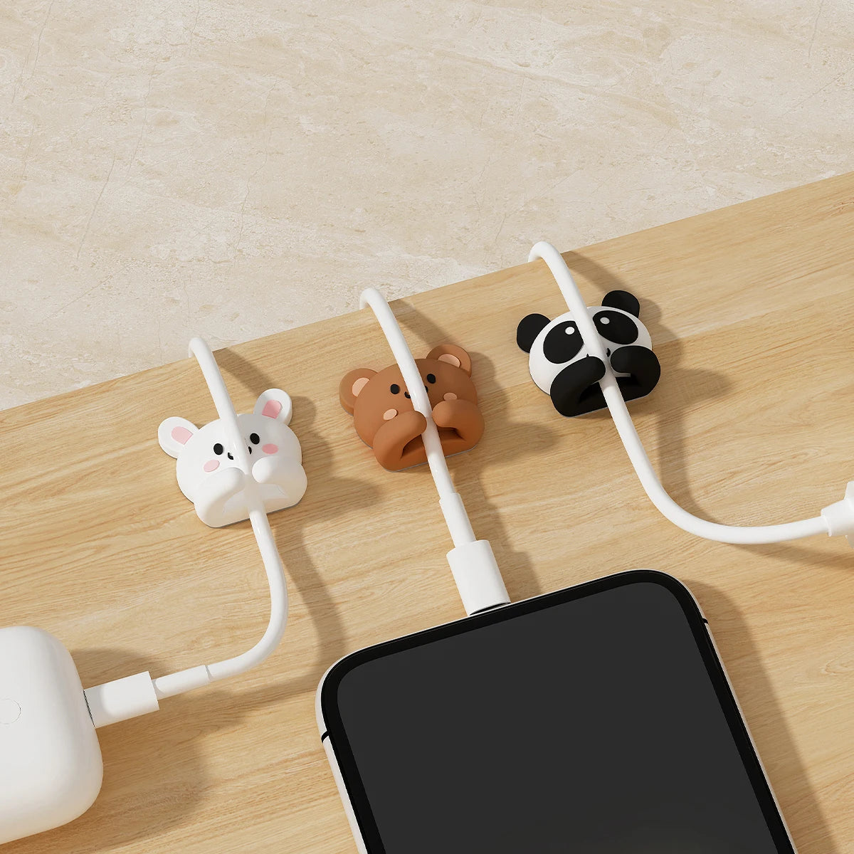 Cute Cartoon Desktop Cable Organizer Managers