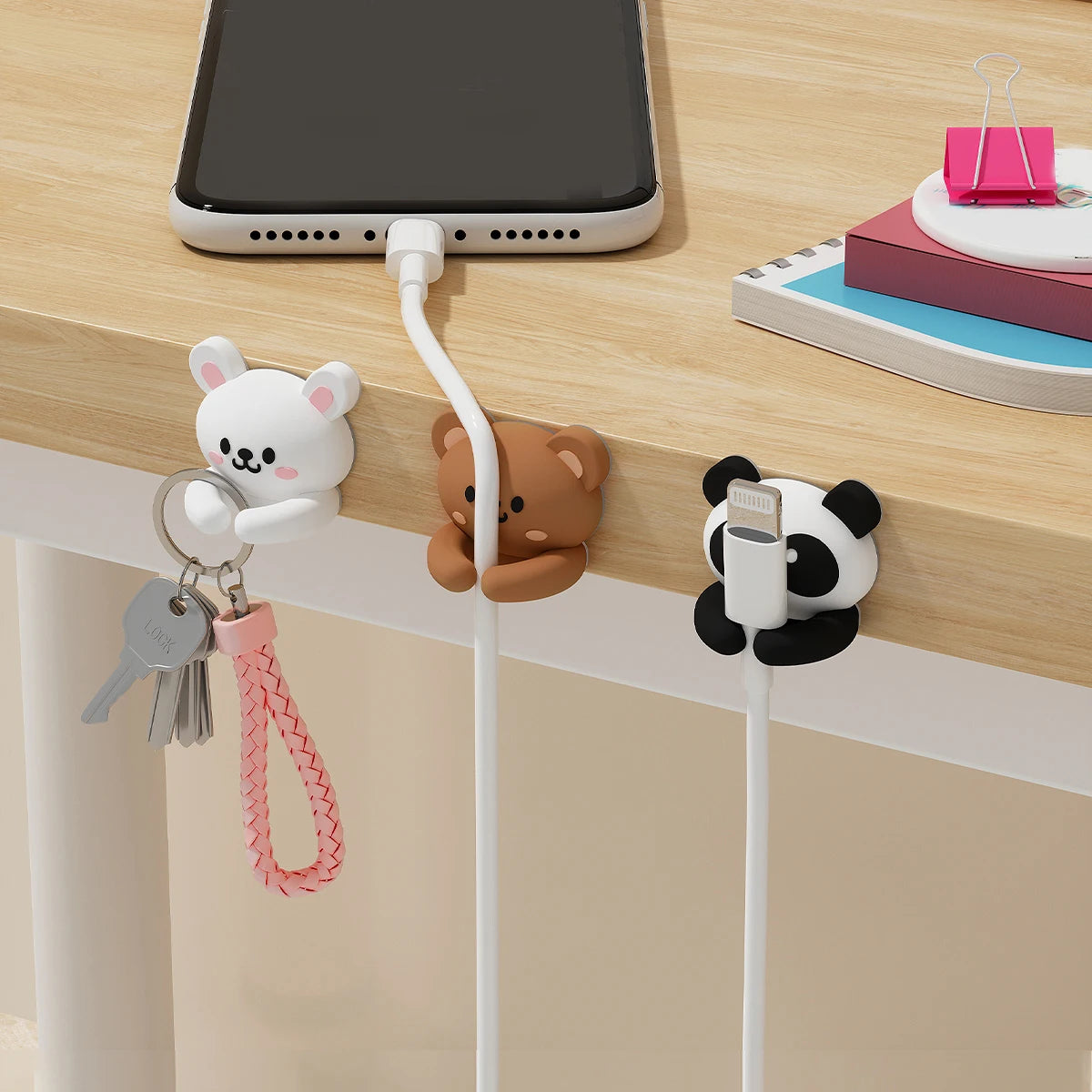 Cute Cartoon Desktop Cable Organizer Managers