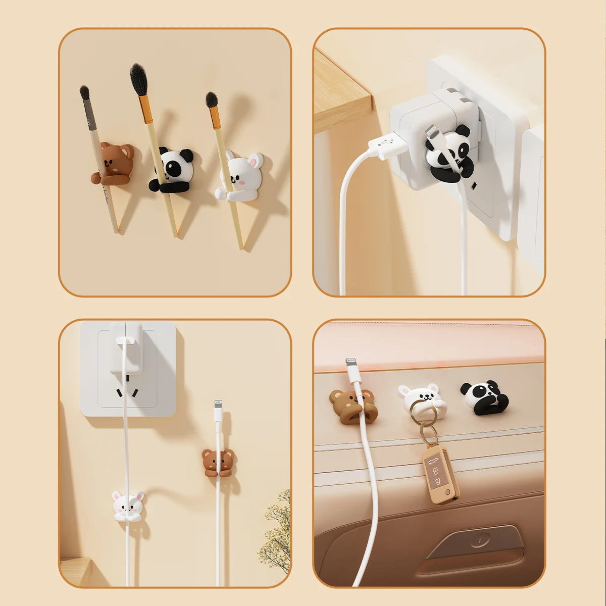 Cute Cartoon Desktop Cable Organizer Managers